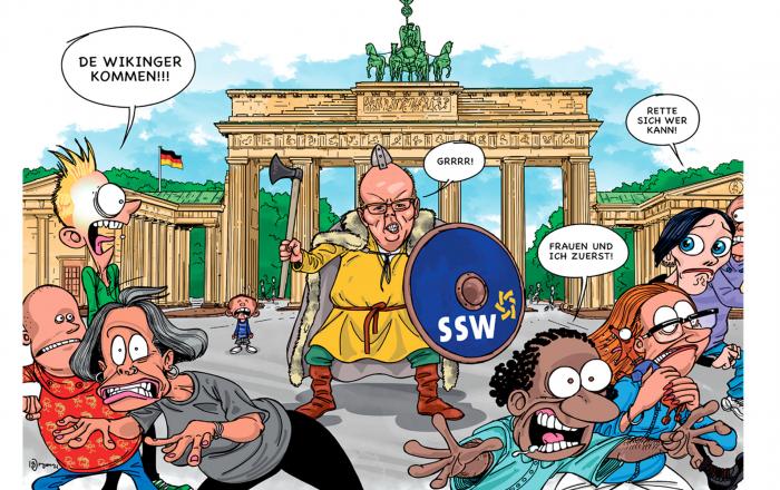 I Æ Rummelpot er Stefan Seidler afbildet som viking foran Brandenburger Tor i Berlin. I Æ Rummelpot er Stefan Seidler afbildet som viking foran Brandenburger Tor i Berlin.
