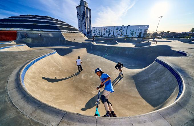 Skaterparken StreetDome ved havnen blev indviet i 2014. Den er tegnet af CEBRA Architecture.  Skaterparken StreetDome ved havnen blev indviet i 2014. Den er tegnet af CEBRA Architecture.