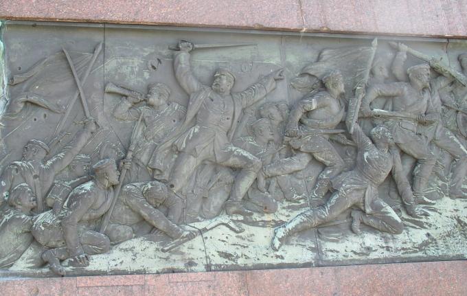Relief fra Siegessäule, der viser Stormen på Dybbøl. Relief fra Siegessäule, der viser Stormen på Dybbøl.
