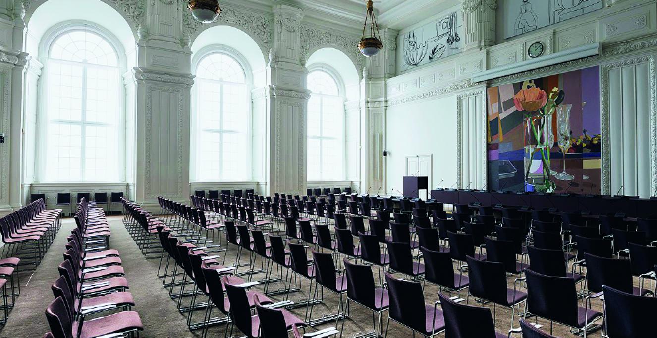 Landstingssalen danner ramme om en konference den 10. januar 2020.