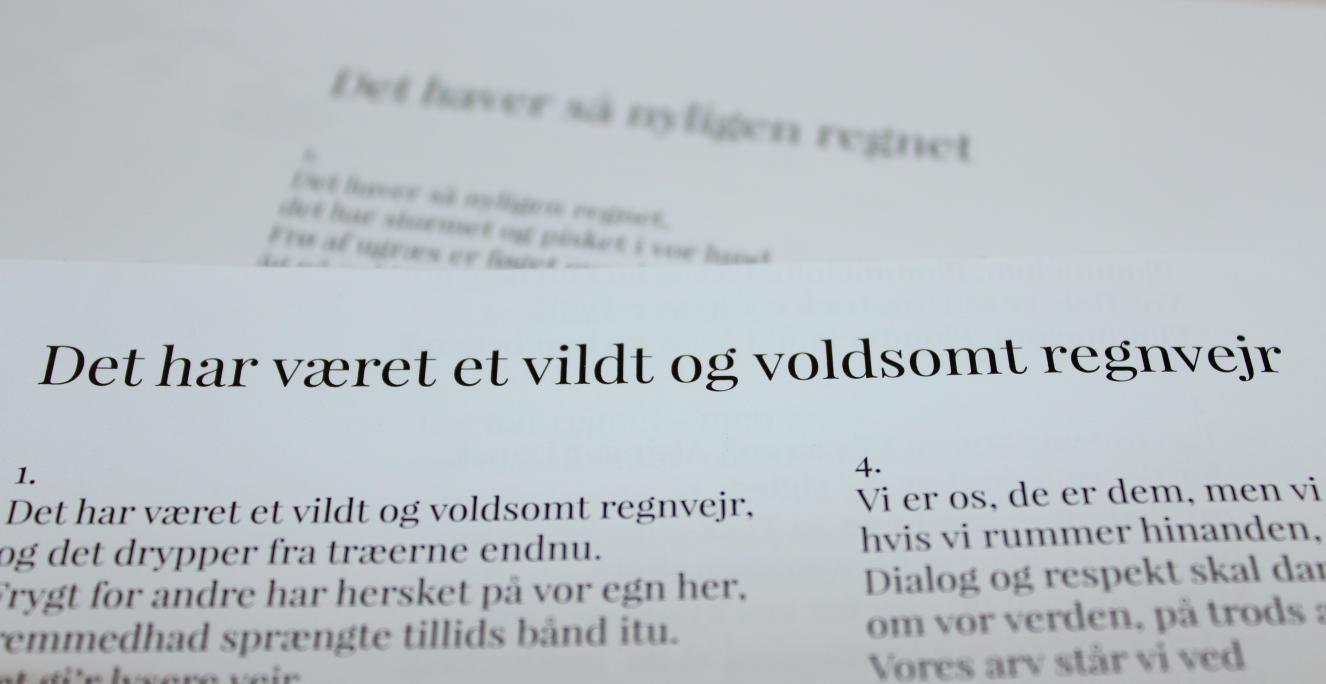 Sigurd Barrett har skrevet sangen "Det har været et vildt og voldsomt regnvejr" i 2019 på opfordring af Grænseforeningen