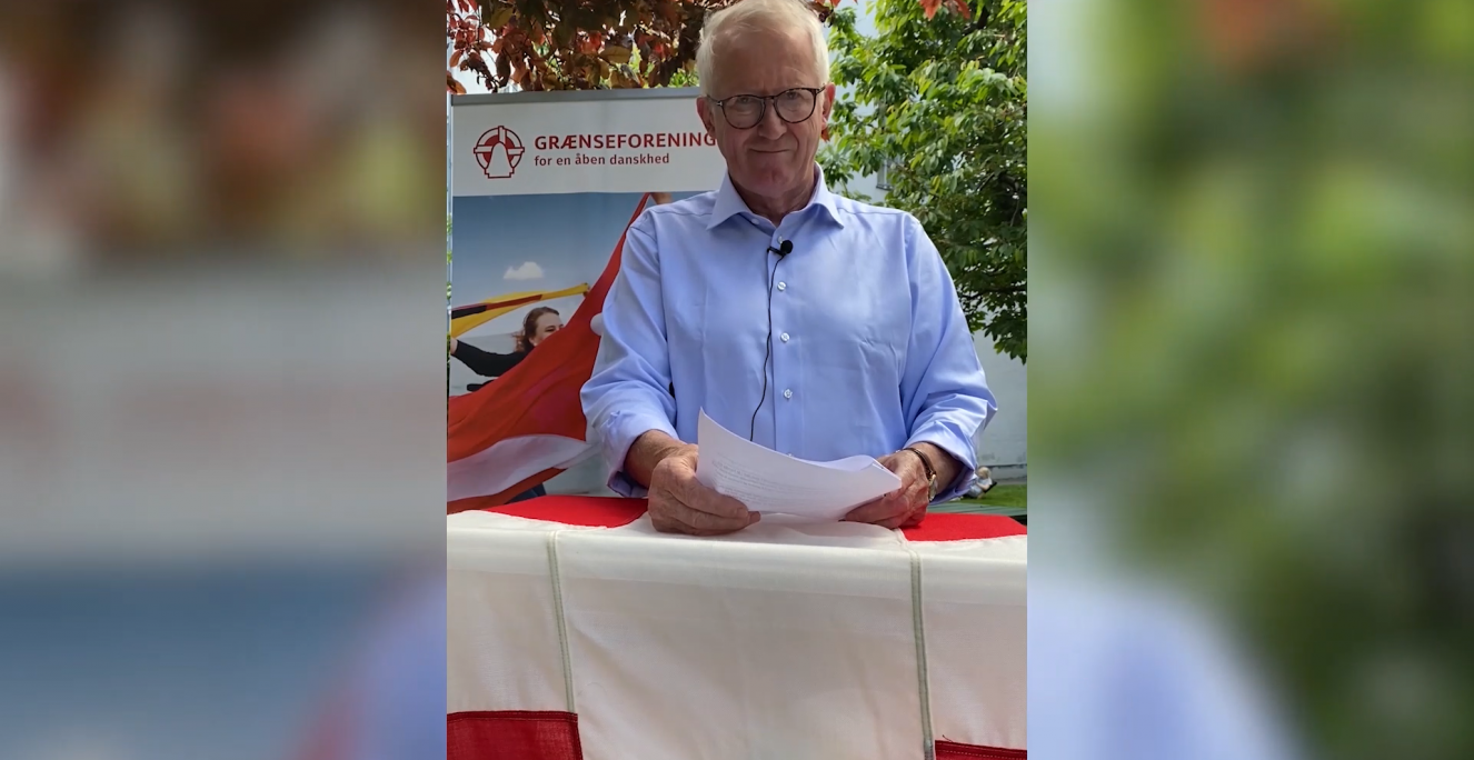 Jens Andresen, formand i Grænseforeningen, holder tale i anledning af grundlovsdagen 5. juni 2020. Jens Andresen, formand i Grænseforeningen, holder tale i anledning af grundlovsdagen 5. juni 2020.