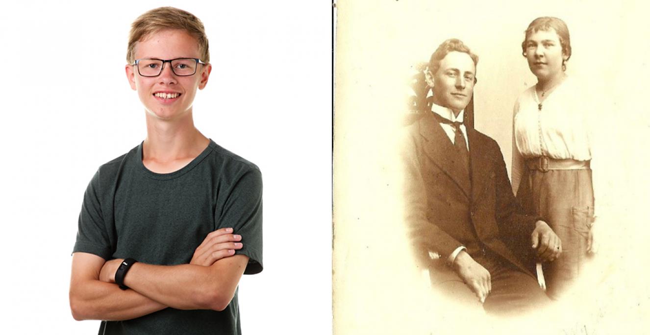 18-årige Tobias Biil Andersen har brugt sommeren på at undersøge historien om sin tyske tiptipoldefar, Jürgen Heinrich Theodor Jancke, der på billedet til højre ses med sin første kone, den dansksindede Christine Frederikke Birgitte Nielsen. 18-årige Tobias Biil Andersen har brugt sommeren på at undersøge historien om sin tyske tiptipoldefar, Jürgen Heinrich Theodor Jancke, der på billedet til højre ses med sin første kone, den dansksindede Christine Frederikke Birgitte Nielsen.