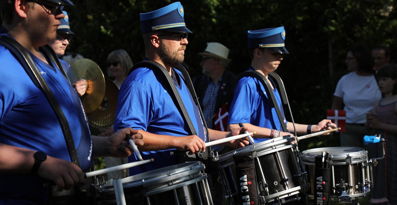 Musik til optoget i Risby.