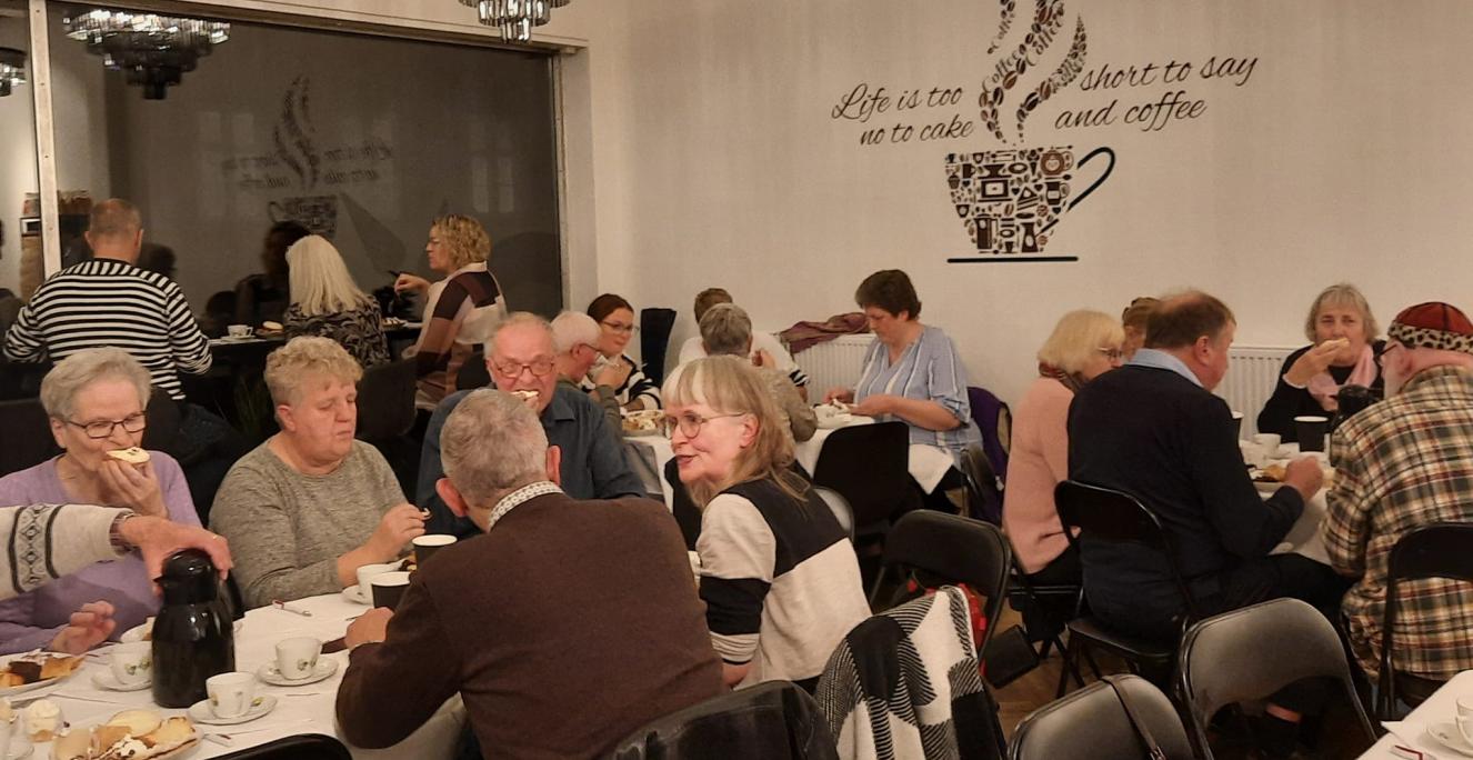 Mange af deltagerne til det sønderjyske kaffebord i Sejers Konditori i Sorø den 7. november havde fundet frem til arrangementet på Facebook. Mange af deltagerne til det sønderjyske kaffebord i Sejers Konditori i Sorø den 7. november havde fundet frem til arrangementet på Facebook.
