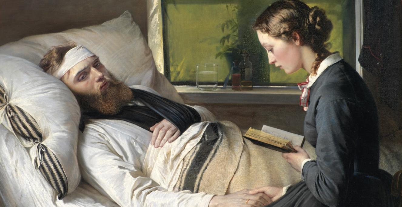 En såret dansk kriger af Elisabeth Jerichau Bauman, 1865