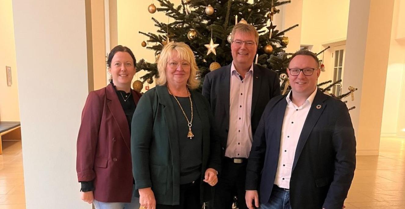 Landdagsgruppe foran jultræ