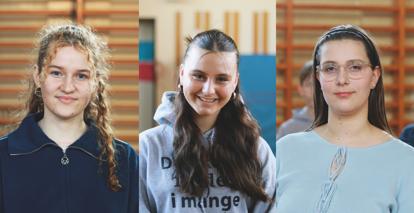 Sanne Maj Kaschel, Mia Josefine Weber og Ena Vrevic kommer alle fra Cornelius Hansen Skolen i Flensborg. Sanne Maj Kaschel, Mia Josefine Weber og Ena Vrevic kommer alle fra Cornelius Hansen Skolen i Flensborg.