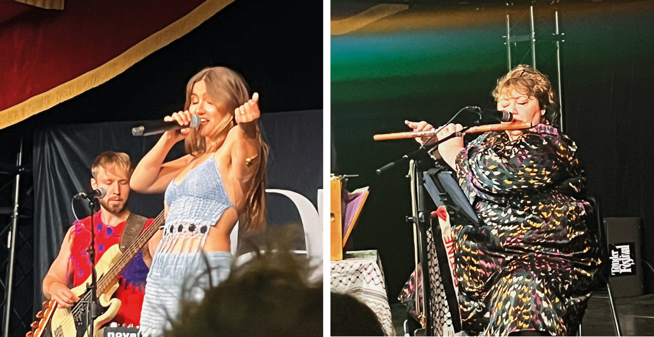 Luna Erhasin (øverst), dansk musiker med kurdiske rødder, og Ríoghnac Connolly fra Irland var med i dette års Minority Songwriters Circle på Tønder Festival.
