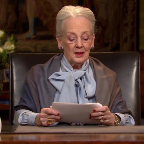Dronning Margrethe fremhævede 100-året for Genforeningen, da hun for 48. gang holdt nytårstale den 31. december 2019. Dronning Margrethe fremhævede 100-året for Genforeningen, da hun for 48. gang holdt nytårstale den 31. december 2019.
