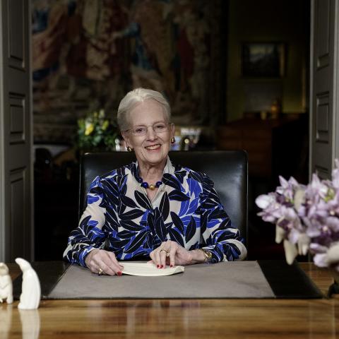 Dronning Margrethe holdt sin 49. nytårstale i Christian IX's Palæ, Amalienborg.