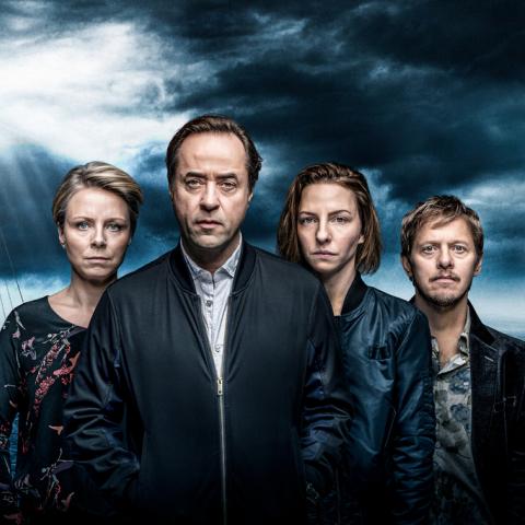 Den nye tyske dramaserie ’Tod von Freunden’ har Lene Maria Christensen, Jan Josef Liefers, Katharina Schüttler og Thure Lindhardt (f.v.) i hovedrollerne.