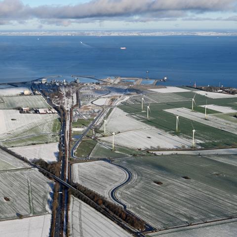 Byggeriet af Femern Bælt-forbindelsen begyndte på tysk side i november 2021. Billedet her er fra december 2022.