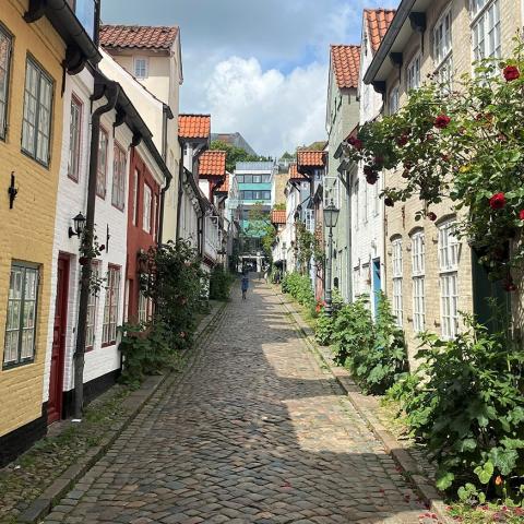 Flensborg er en hyggelig by med mange gode kroge som for eksempel sidegaden Olof Samsons Gang. Men parkerer du her, får du stensikkert en parkeringsbøde på 20 euro.