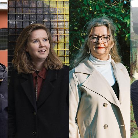 fhv. landdagsminister Anke Spoorendonk, sanger Rikke Thomsen, forfatter Annegret Friedrichsen, og formand Gitte Hougaard-Werner, Sydslesvigsk Forening (SSF).
