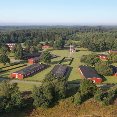 Frøslevlejren ligger tæt på den dansk-tyske grænse.