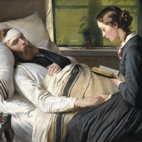 En såret dansk kriger af Elisabeth Jerichau Bauman, 1865 En såret dansk kriger af Elisabeth Jerichau Bauman, 1865