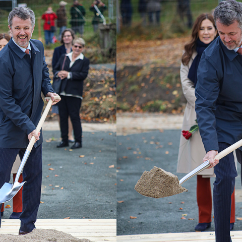 Kong Frederik tog tirsdag det første spadestik til et nyt museum ved det historiske voldanlæg Dannevirke.