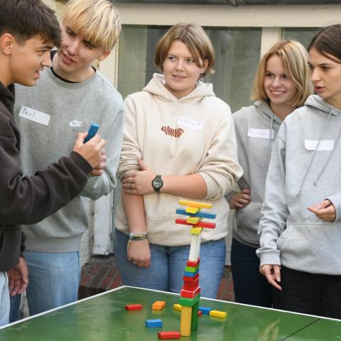 En gruppe af de nye elevambassadører til seminar i Lyksborg.