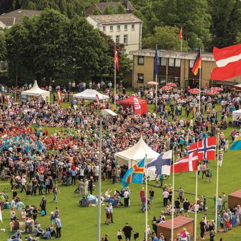 De danske årsmøder i Sydslesvig afholdes i år fra 1. til 3. juni med deltagelse af en række danske og tyske ministre, herunder statsminister Lars Løkke Rasmussen (V). Billedet er fra årsmødet i 2017.