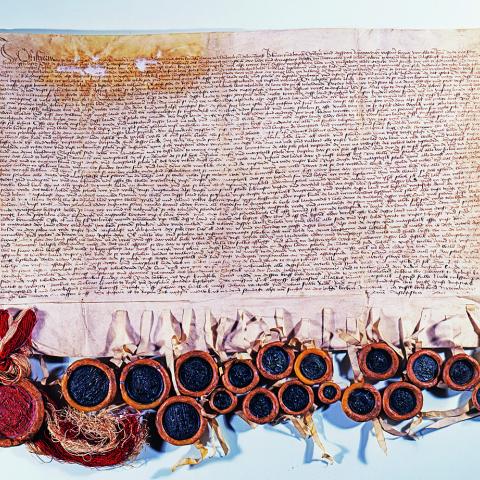 Ribebrevet fra 1460 er den dag i dag i det slesvig-holstenske ridderskabs besiddelse.