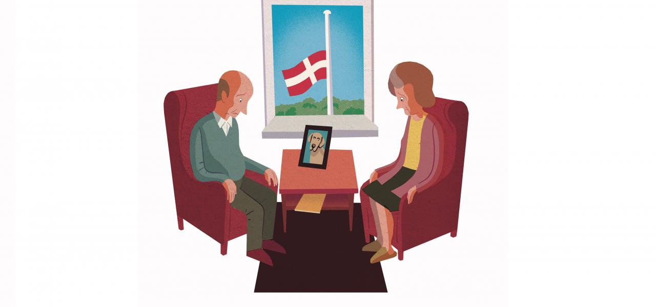 Man må gerne flage på halv stang for sit afdøde kæledyr, så længe man respekterer flaget. Det oplyser Danmarks-Samfundet.