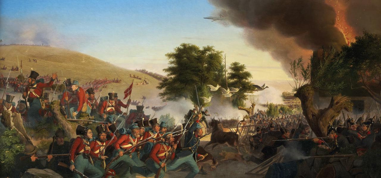 Billede af maleri 'angrebet fra dybbøl bjerg'