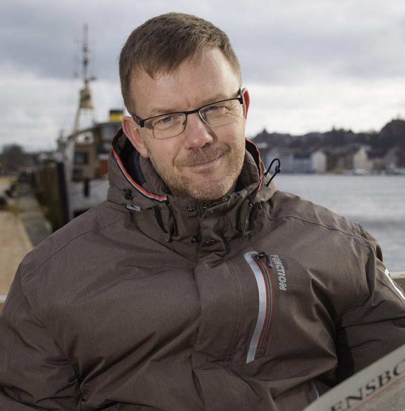 Jørgen Møllekær har været chefredaktør og administrerende direktør for Flensborg Avis siden 2013. Her ved havnefronten i Flensborg. 